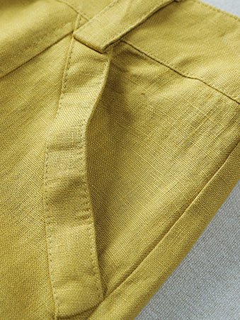 Loose Linen High Waist Solid Versatile Pants