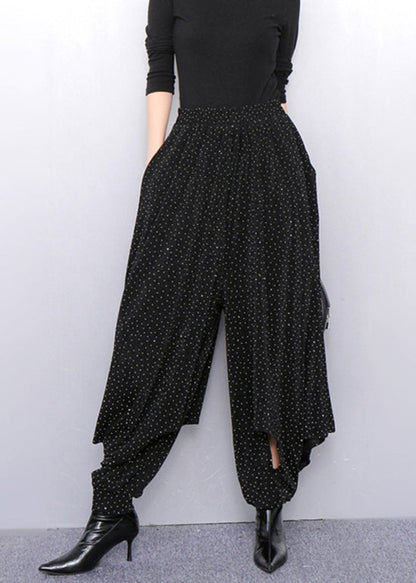 Luxury Minimalism Lantern Pants With Textured Gold Pattern