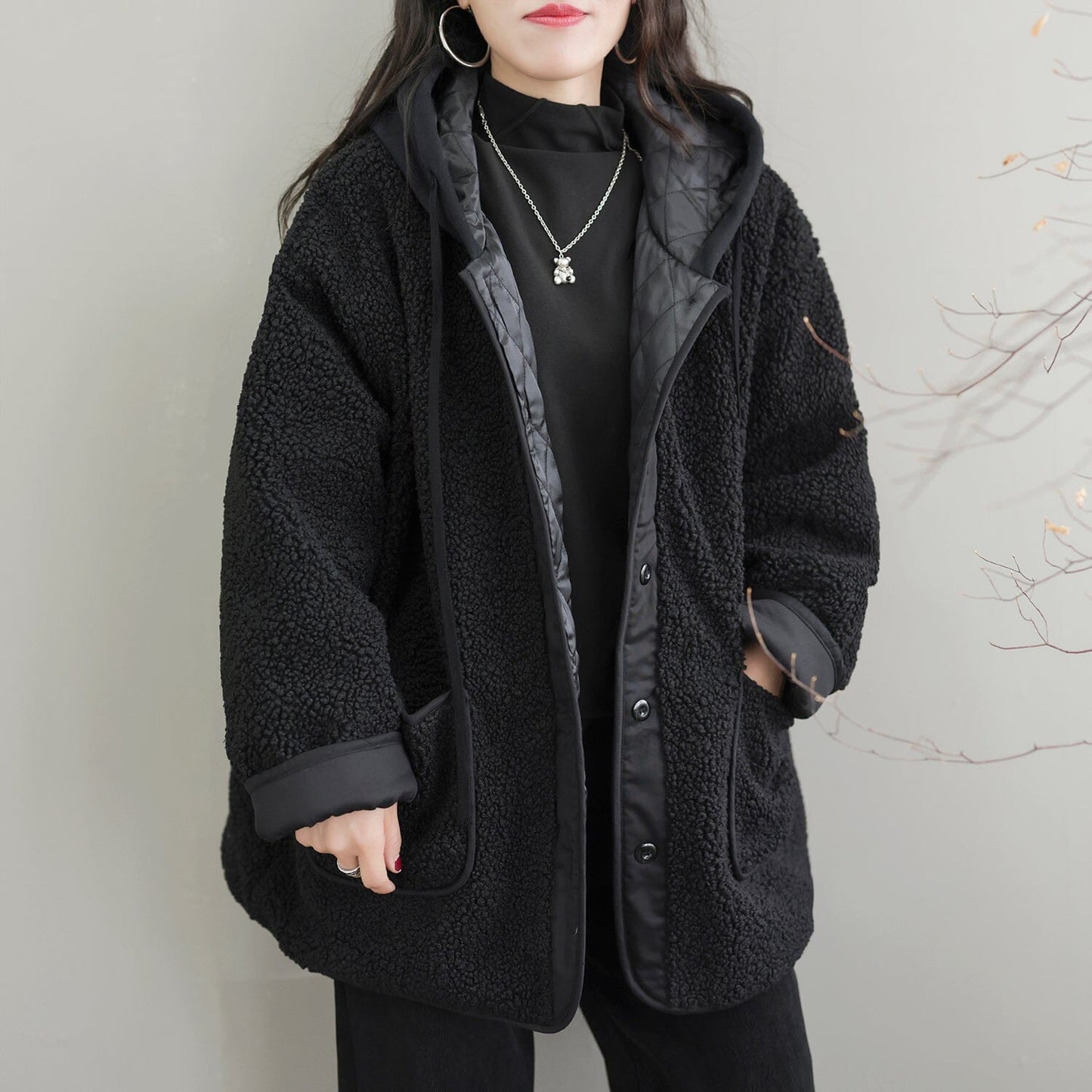 Winter Fleece Patchwork Retro Casual Coat