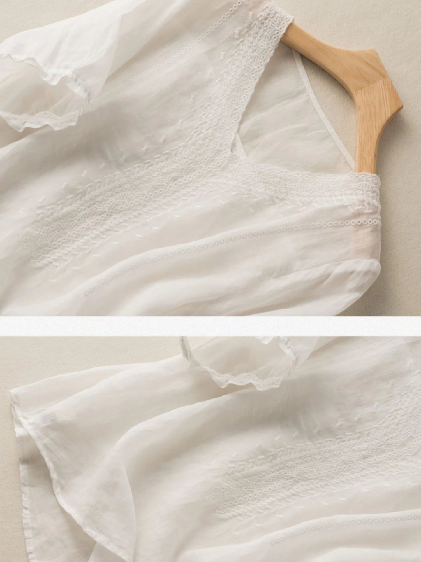 Solid Color V Neck Short Sleeve Casual Linen Top