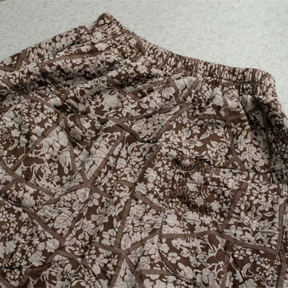 Ethnic Printed Elastic Waist Skirt