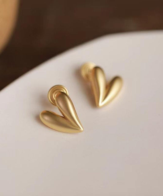 Original Design Gold Copper Overgild Love Mosquito Coil Stud Earrings