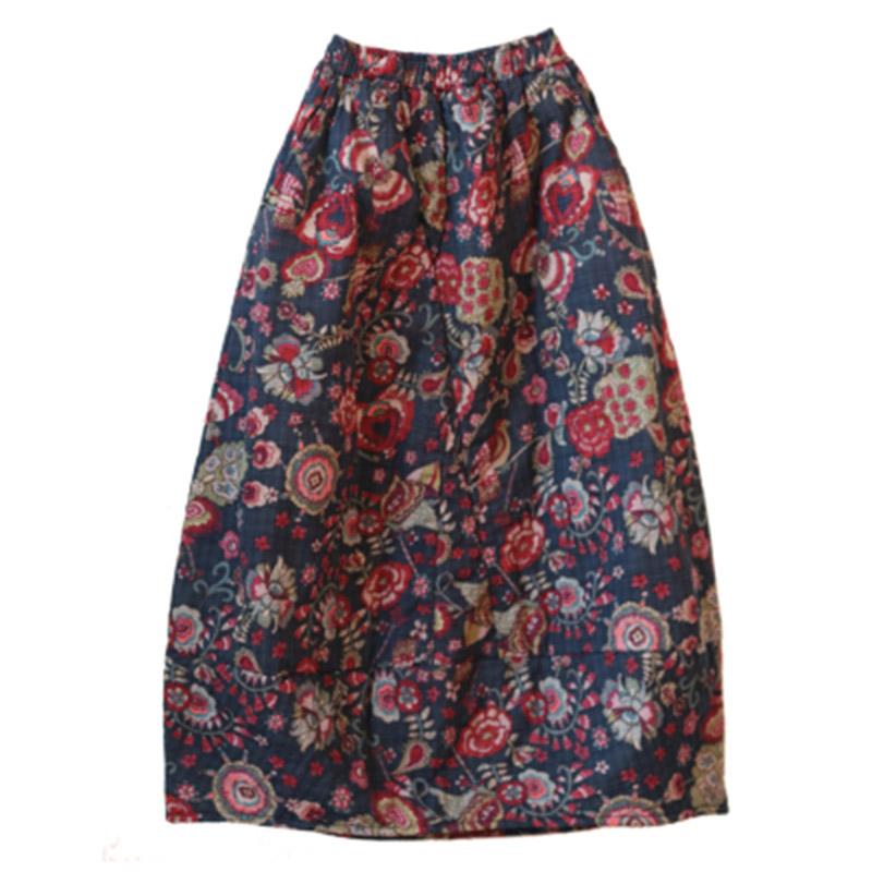Vintage Printed Quilted Skirt