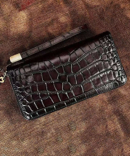Handmade Retro Green Calf Leather Wallet Purse