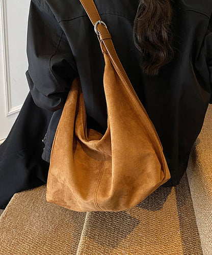 Korean Style Coffee Suede Versatile Shoulder Bag