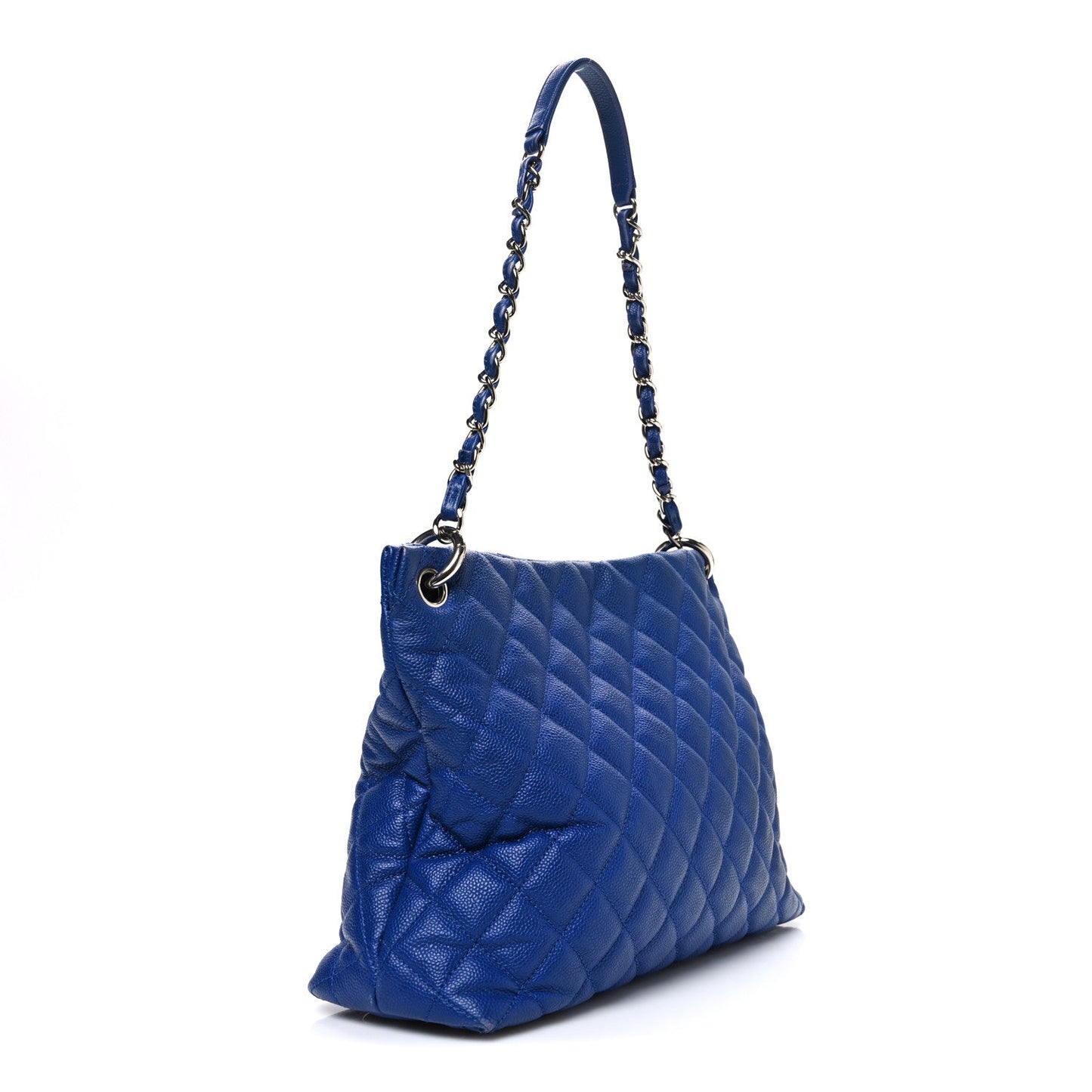 Caviar Quilted Easy Zip Tote Cobalt Blue