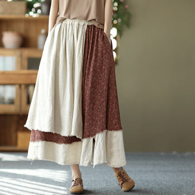 Vintage Heavy Industry Irregular Print Skirt