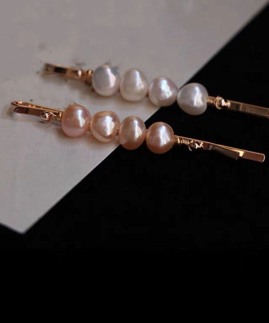 Cute White Alloy Pearl Hairpin