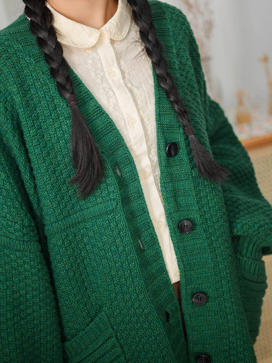 Women Vintage Knitted Sweater Coat