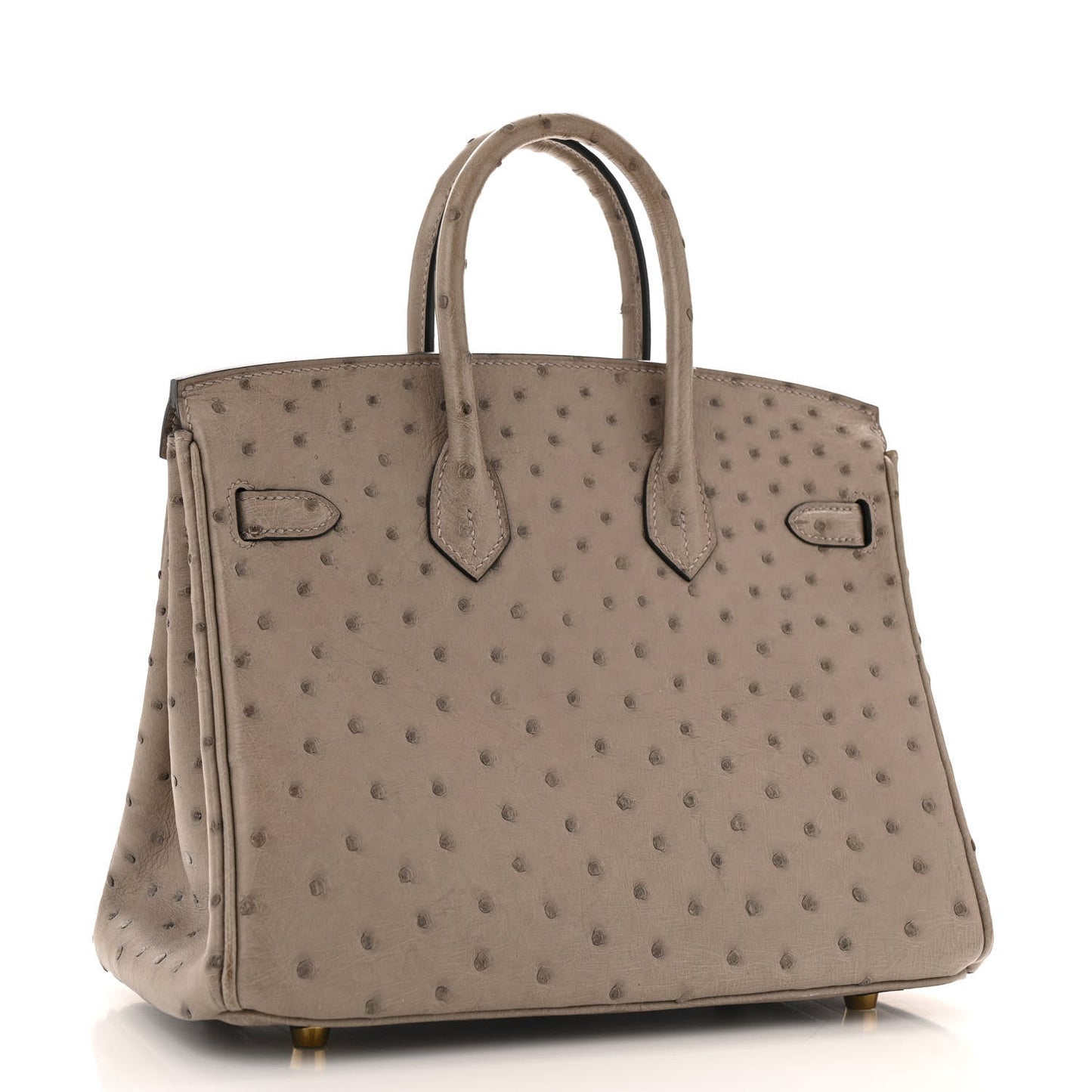 Ostrich Birkin 25 Gris Tourterelle