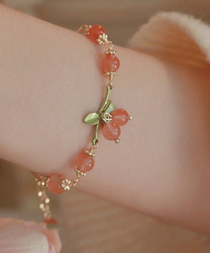New Early Spring Sweet Cherry Brlet for Women Charm Bracelet Design