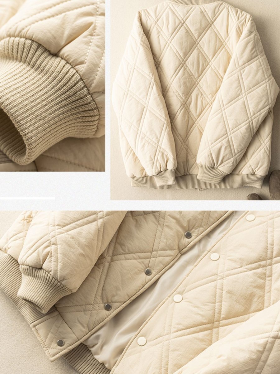 Women's Autumn And Winter Literature Retro Rhombic 100% Polyester Coat