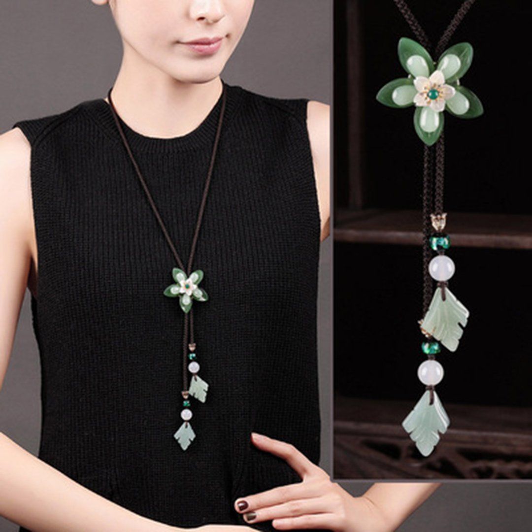 Women Retro Ornament Chain Simple Pendant Accessories Necklace
