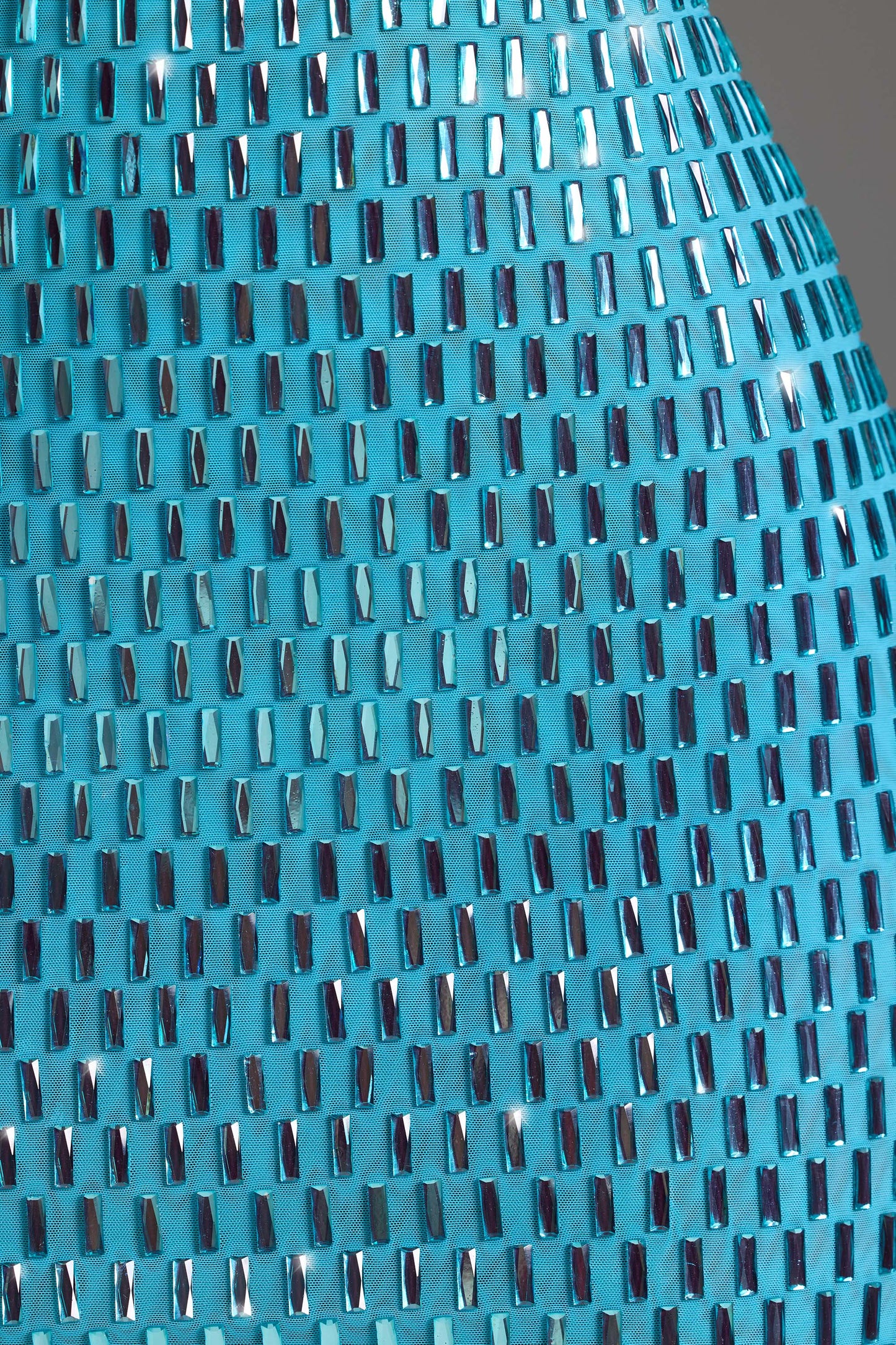 Embellished Cut-Out Mini Dress In Aqua Blue
