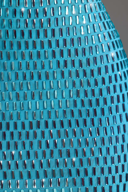 Embellished Cut-Out Mini Dress In Aqua Blue