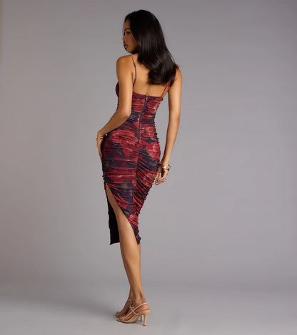 Wildflower Nights Mesh Midi Dress