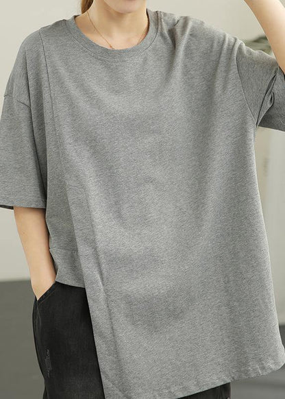 French White O-Neck Cotton Summer Top