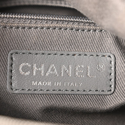 Iridescent Calfskin Quilted Relax CC Bowler Bag Black
