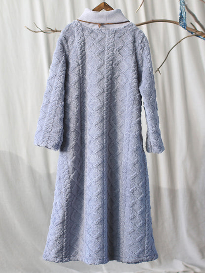 Women Winter Artsy Spliced Warm Loose Dress