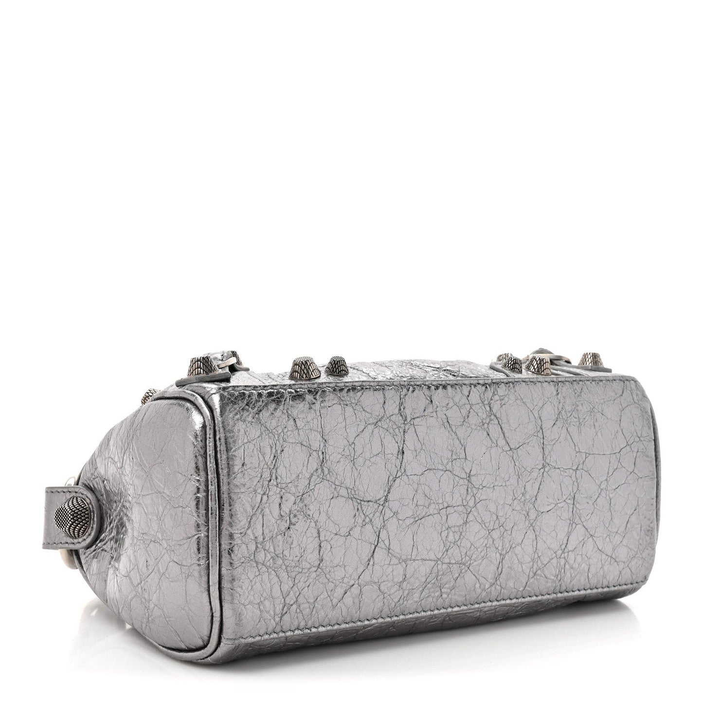 Metallic Agneau Arena Mini Le Cagole Duffle Crossbody Bag Silver