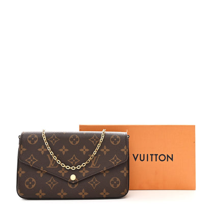 Monogram Pochette Felicie Chain Wallet Fuchsia