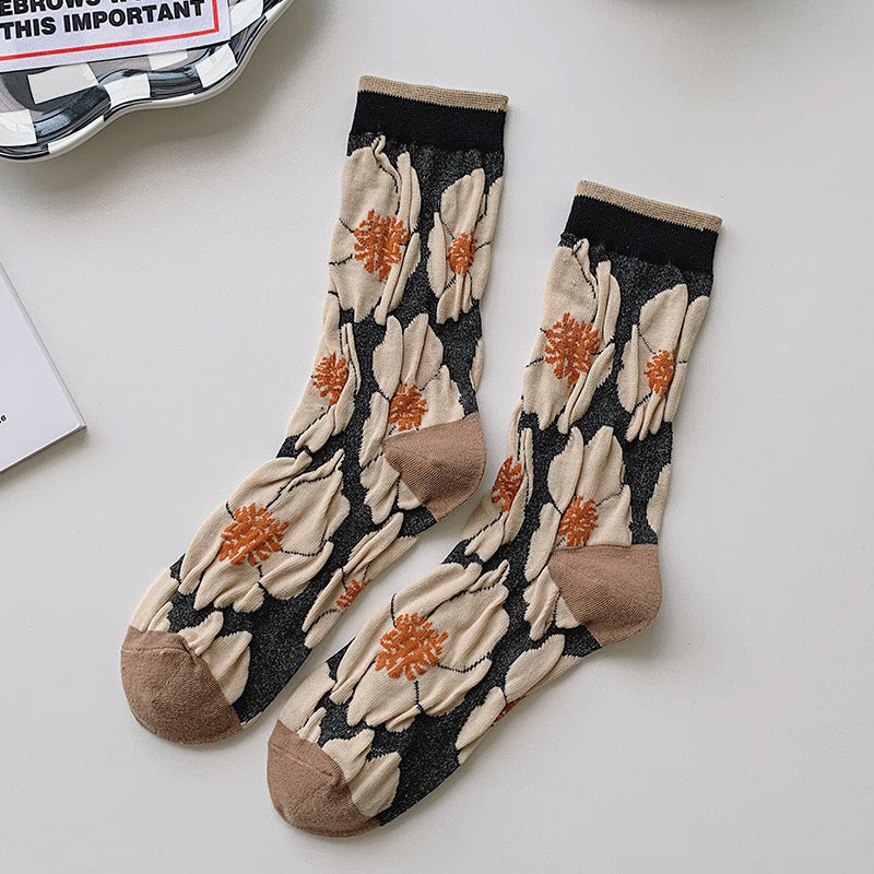 5 Pairs Women Pure Cotton Japan Style Socks