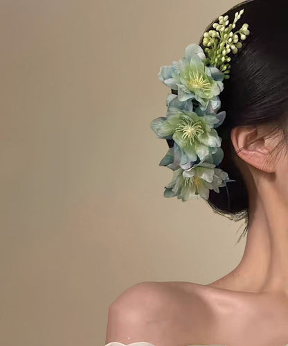 Fashion Pink Alloy Fabric Floral Hairpin