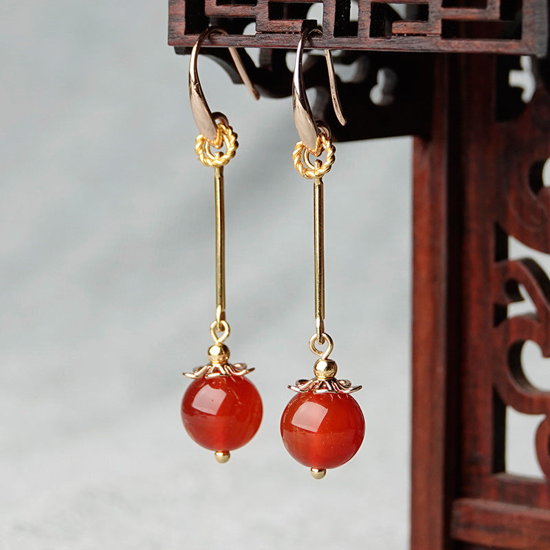 Onyx Antique Simple Earrings