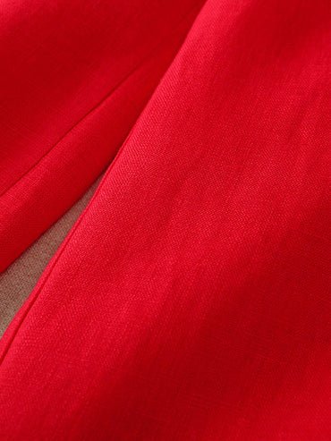 Loose Linen Loose Solid Bowknot Straight Pants