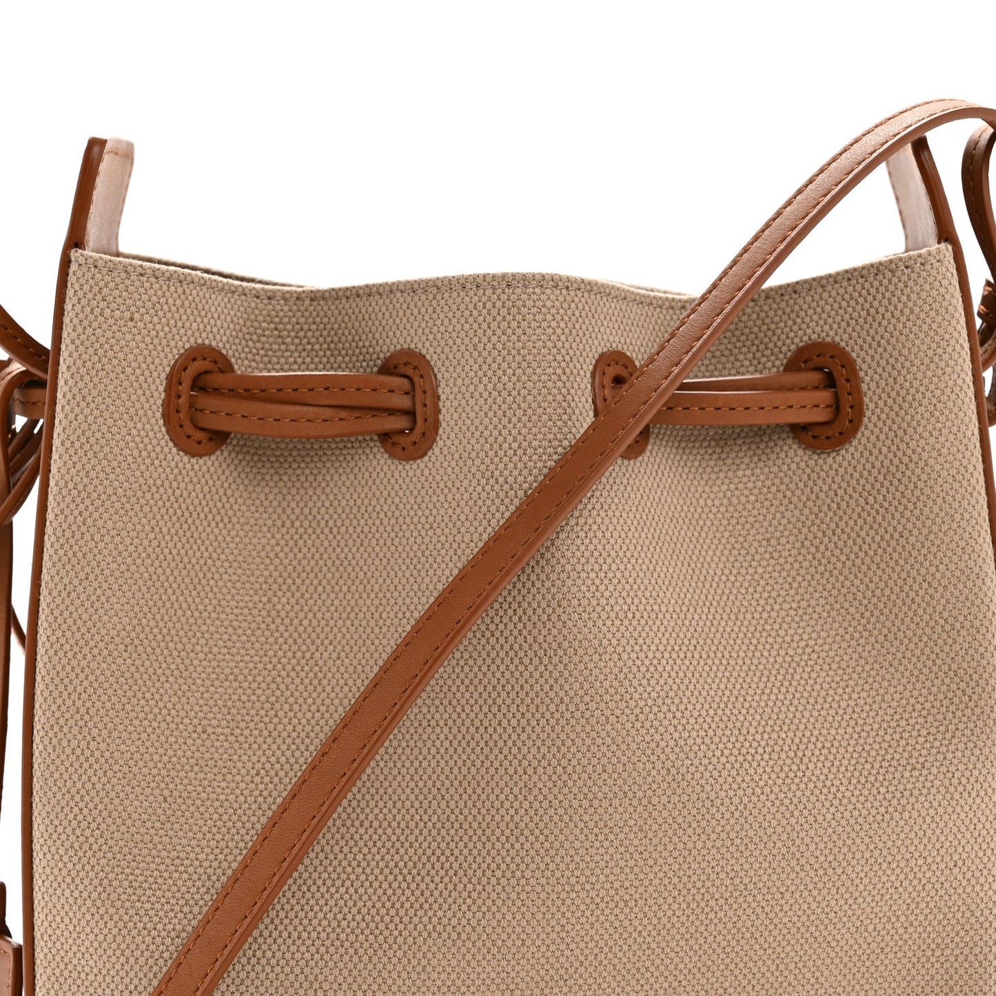 Canvas Calfskin Small Bucket Bag Desert Dust Brick