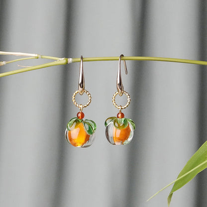 Literary Glazed Persimmon Earrings