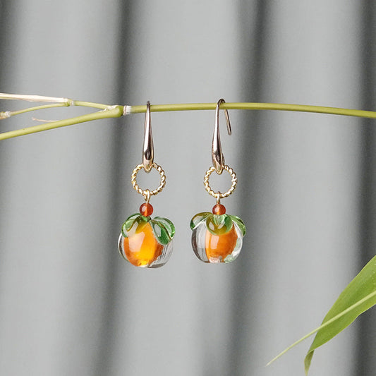 Literary Glazed Persimmon Earrings