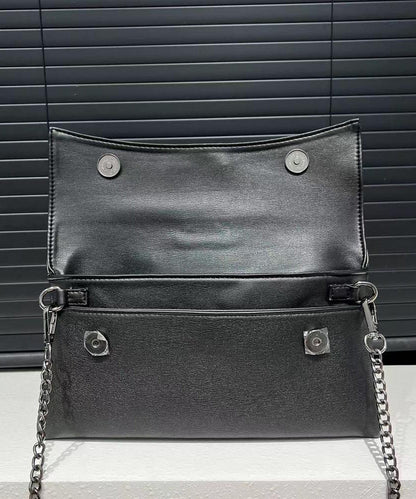 Fashion Grey Zircon Faux Leather Chain Linked Shoulder Bag