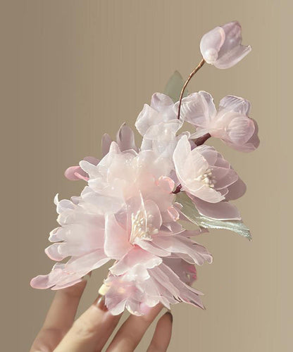 Stylish Blue Tulle Alloy Floral Hairpin