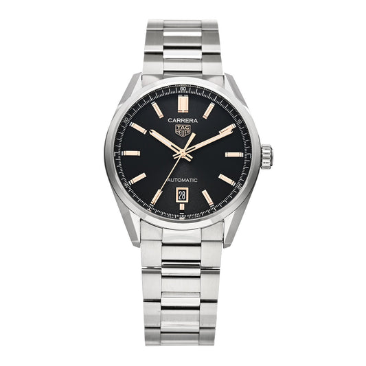 Stainless Steel 39mm Carrera Caliber 5 Automatic Watch Black WBN2113