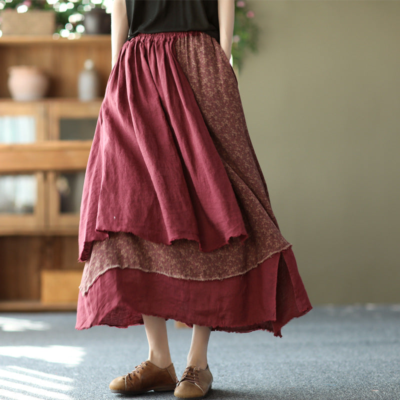 Vintage Heavy Industry Irregular Print Skirt