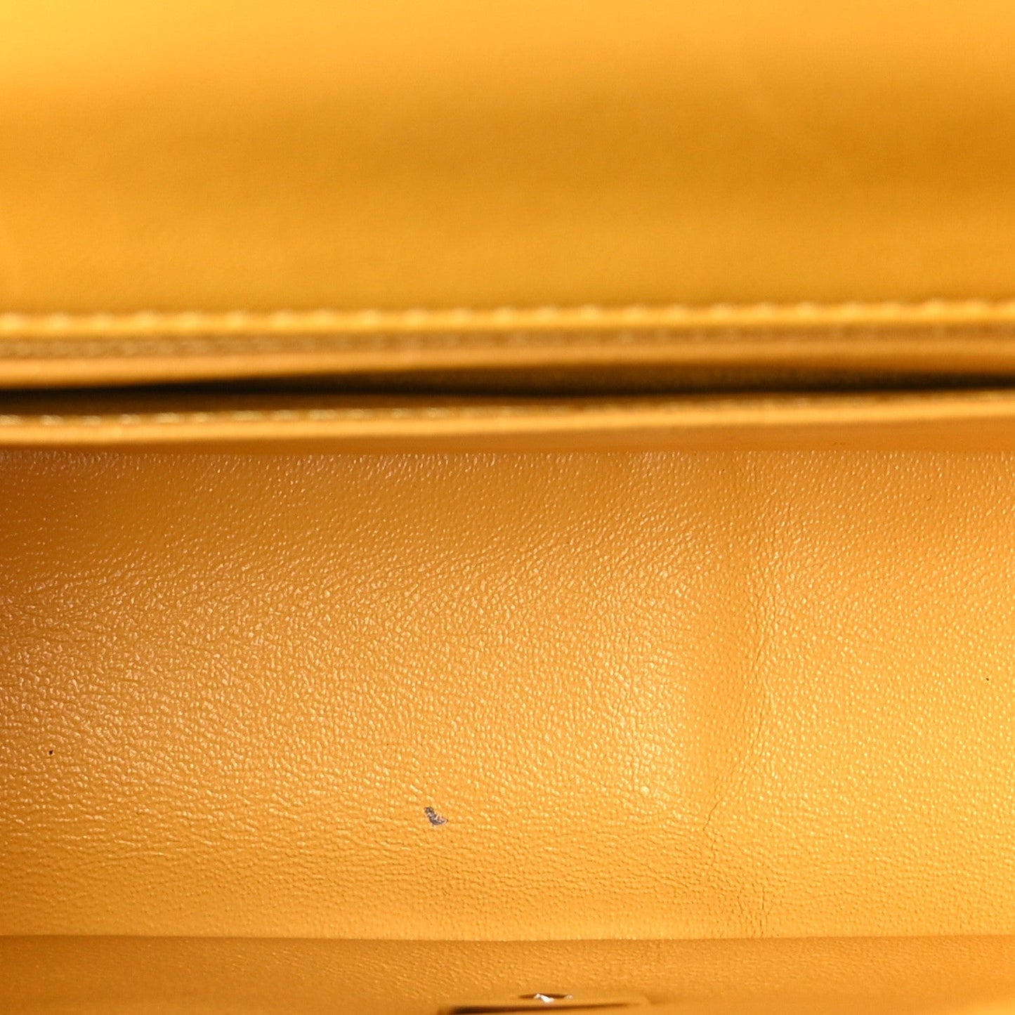 Lambskin Quilted Mini Rectangular Flap Yellow