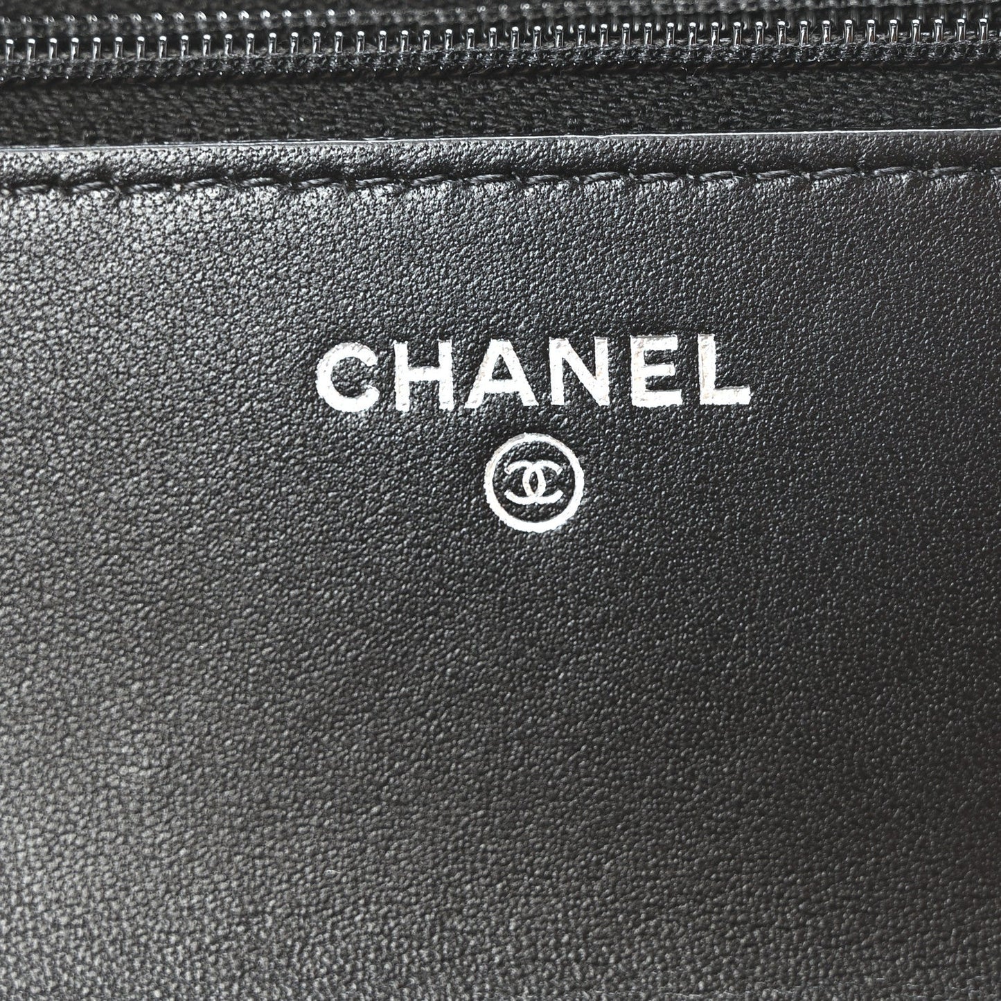 Lambskin Quilted Metal Top Handle Wallet On Chain WOC Black