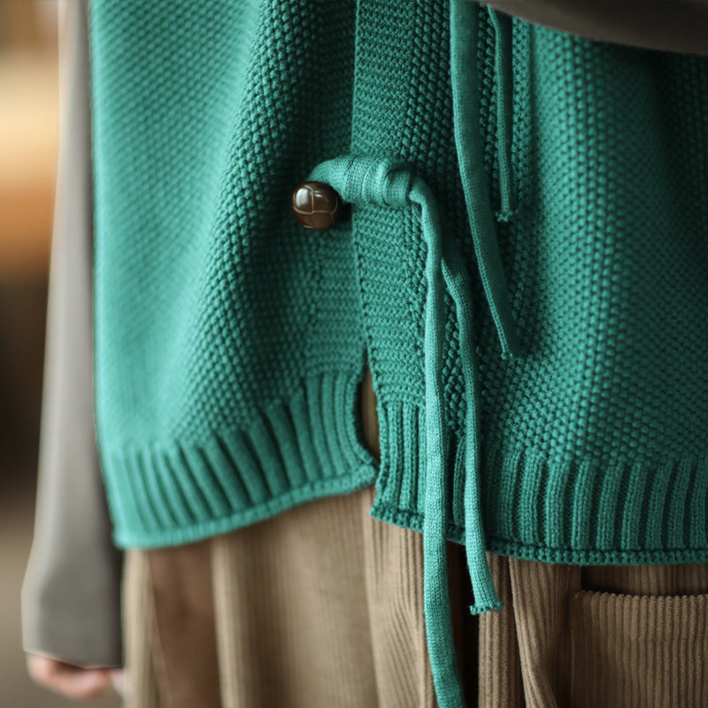 Vintage Cotton Knit Sleeveless V-Neck Vest