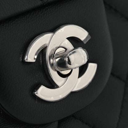 Lambskin Quilted Mini Rectangular Flap Black