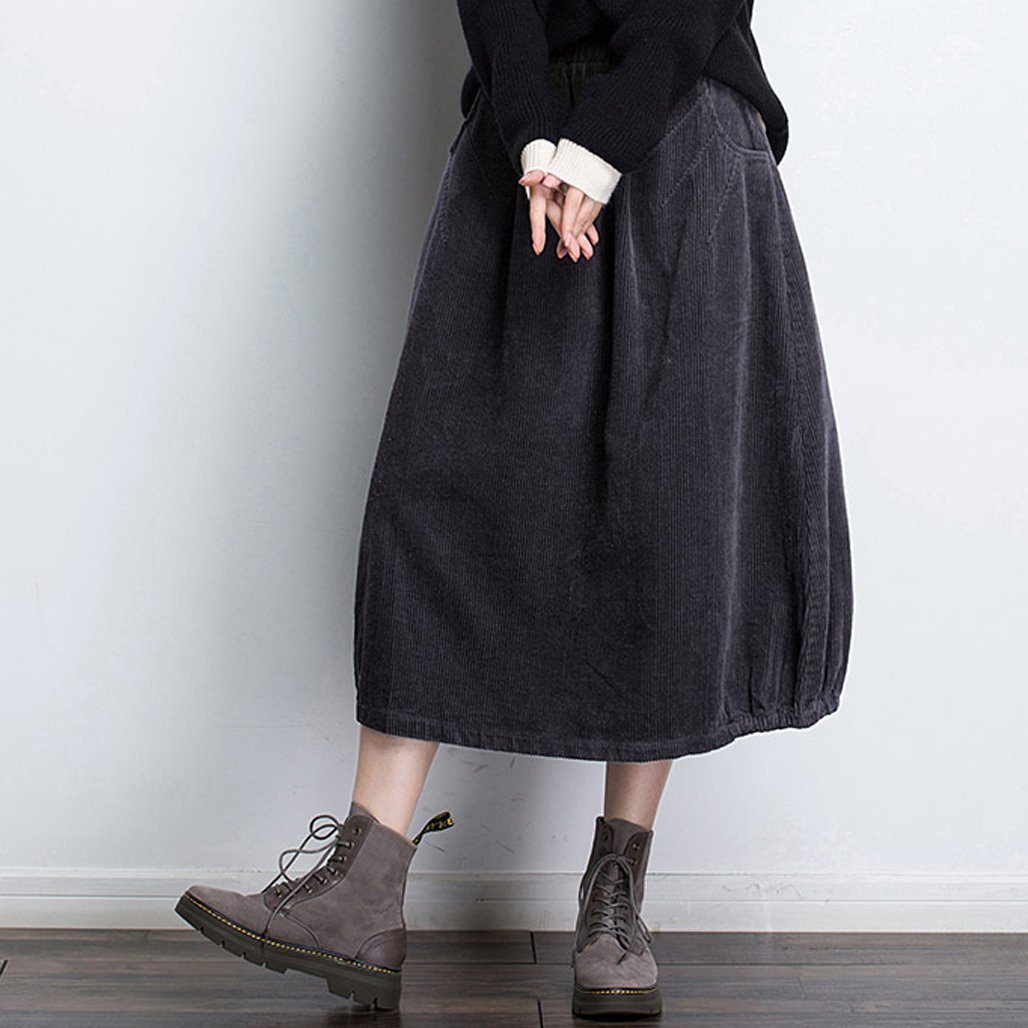 Cozy Autumn Winter Casual A Word Corduroy Skirt