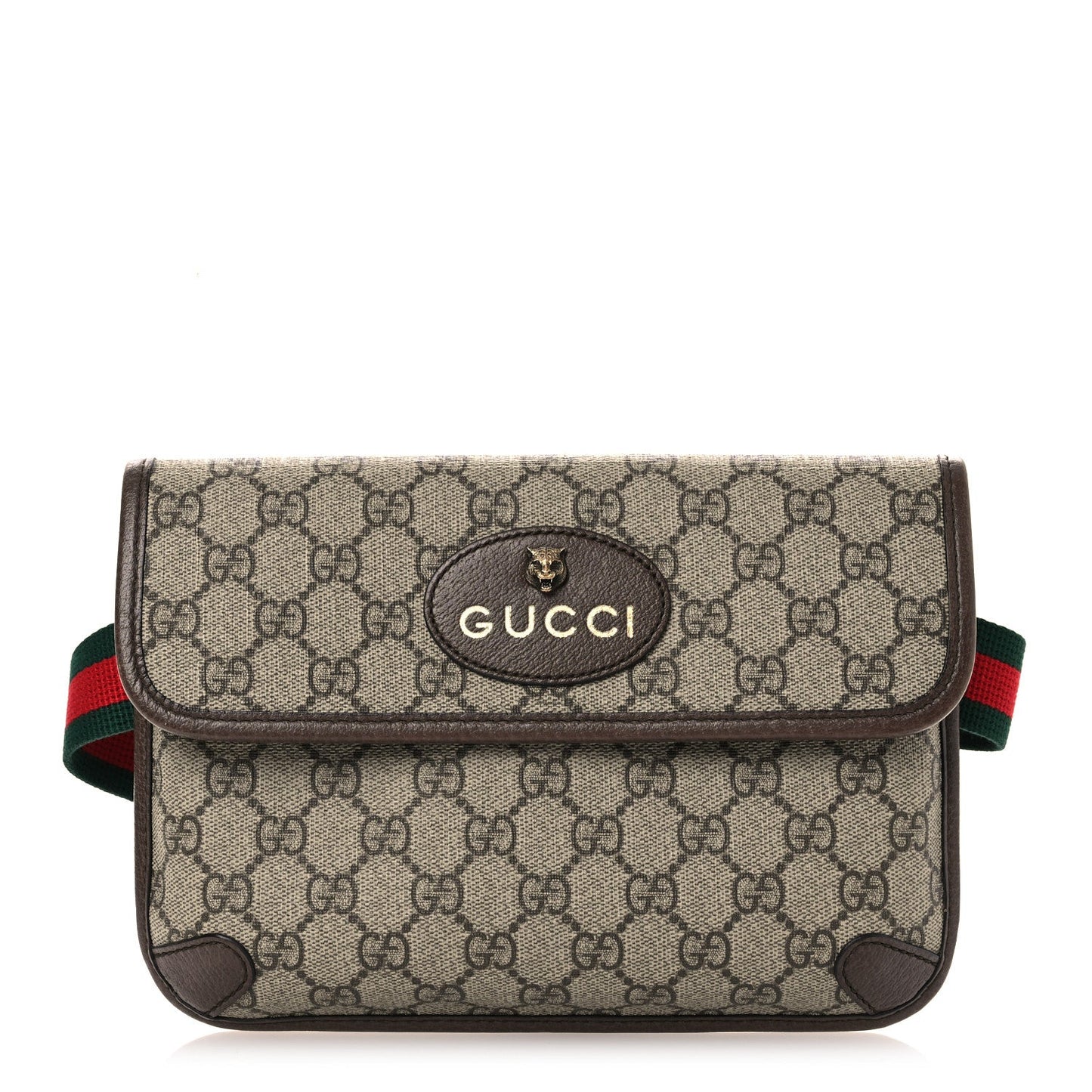 GG Supreme Monogram Neo Vintage Web Belt Bag Brown