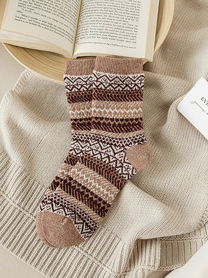 5 Pairs Women Winter Warm Wool Thickened Socks