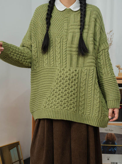 Winter Women Sweet Knitted Solid Loose Sweater