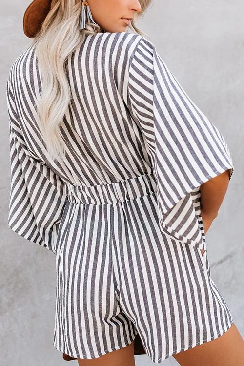 Print Bat Knot Romper
