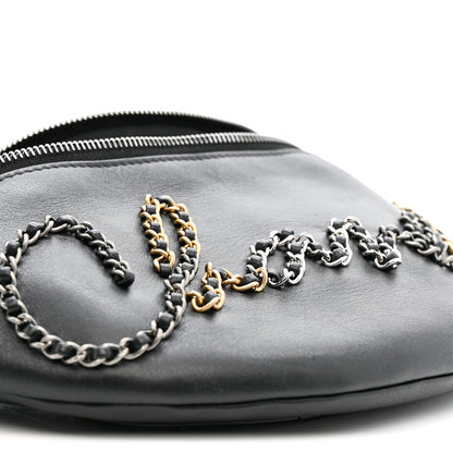 Calfskin Chain 20s Signe Waist Bag Black