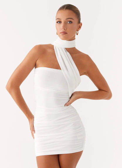 Breaking News Mini Dress - White