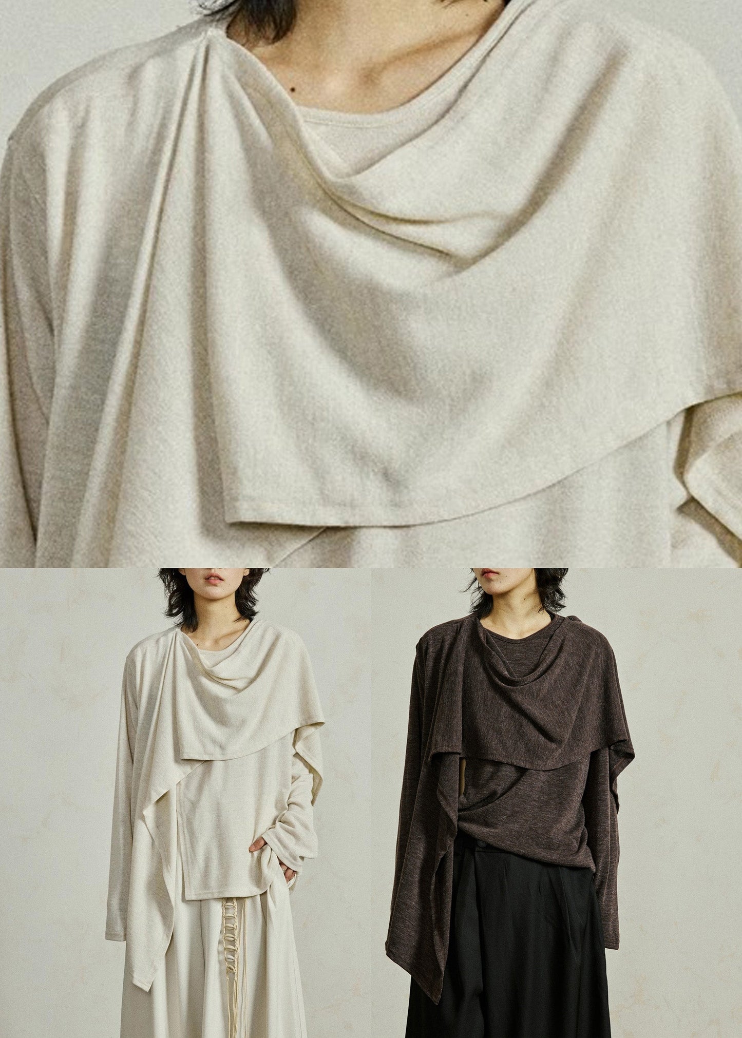 French White Asymmetrical Cotton Shirt Long Sleeve