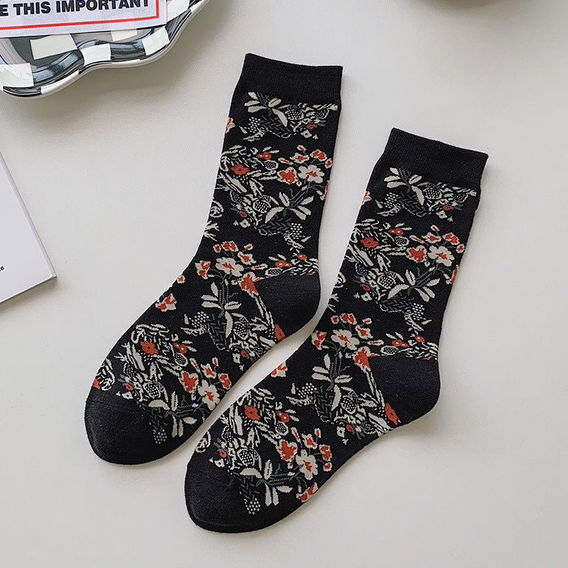 5 Pairs Women Pure Cotton Japan Style Socks