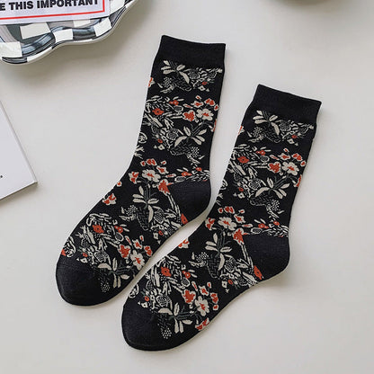 5 Pairs Women Pure Cotton Japan Style Socks